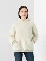Кофта женская, белая, с капюшоном