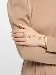 Золотой браслет, кольцо с бабочками, цепочкой, 15+5 см