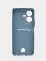 Серый чехол VIVO Y22  с защитой камеры и карманом для пластиковой карты