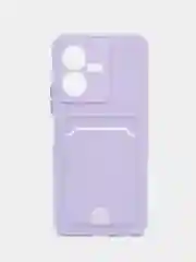 Лавандовый чехол VIVO Y22  с защитой камеры и карманом для пластиковой карты