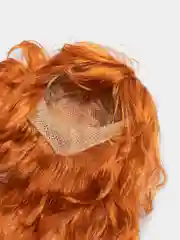 Оранжевый парик с челкой, длинные волосы, маскарадный, для косплея