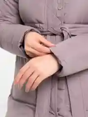 Пудровый куртка - пальто женская зимняя
