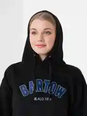 Черный худи, толстовка утепленная оверсайз женская с капюшоном