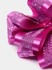Фуксия подарочный бант шар "Комбо", с глиттером, ширина 4,5 см, диаметр 16 см