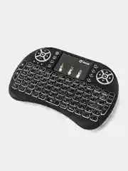 Черный игровая клавиатура мини i8 OT-PCM25, беспроводная, тачпад, RGB подсветка, для Smart TV
