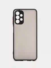 Черный чехол пластиковый Samsung Galaxy A13, Самсунг Галакси А13 4G, матовый, с цветными кнопками