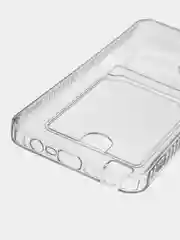 Прозрачный чехол противоударный Realme C11 2021, C20, прозрачный с карманом для карты