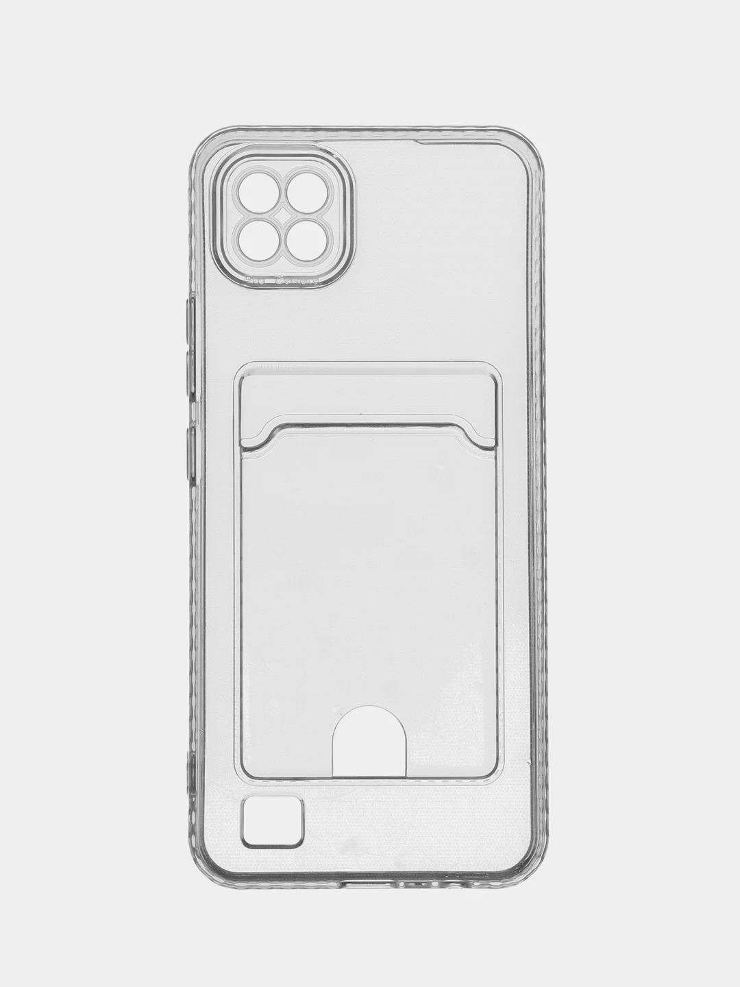 Прозрачный чехол противоударный Realme C11 2021, C20, прозрачный с карманом для карты