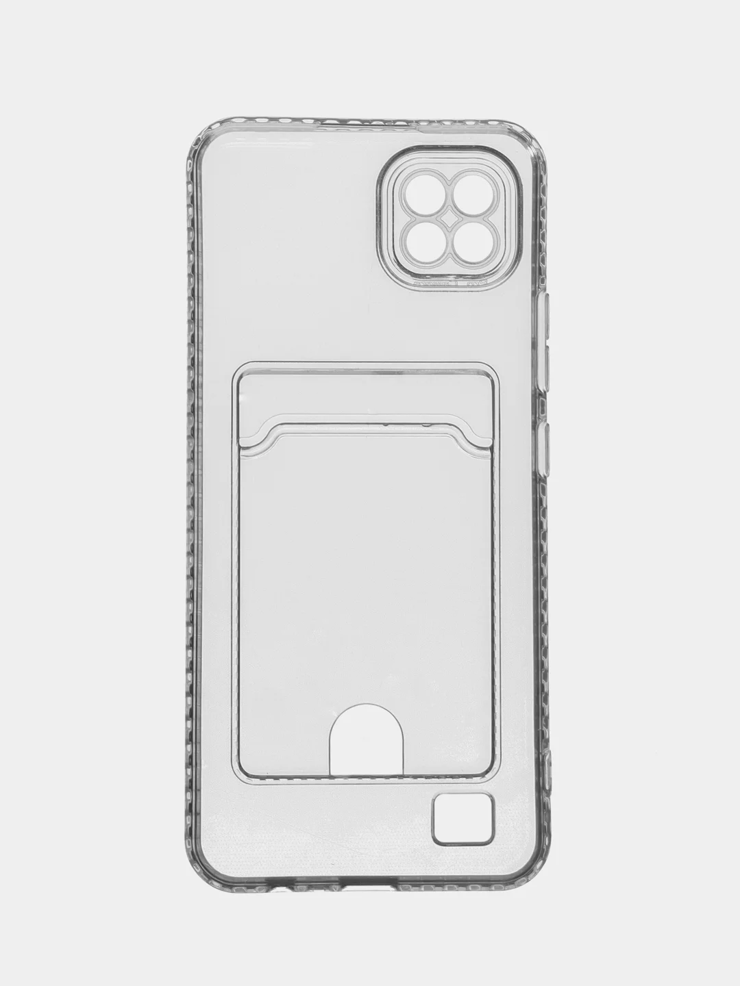 Прозрачный чехол противоударный Realme C11 2021, C20, прозрачный с карманом для карты