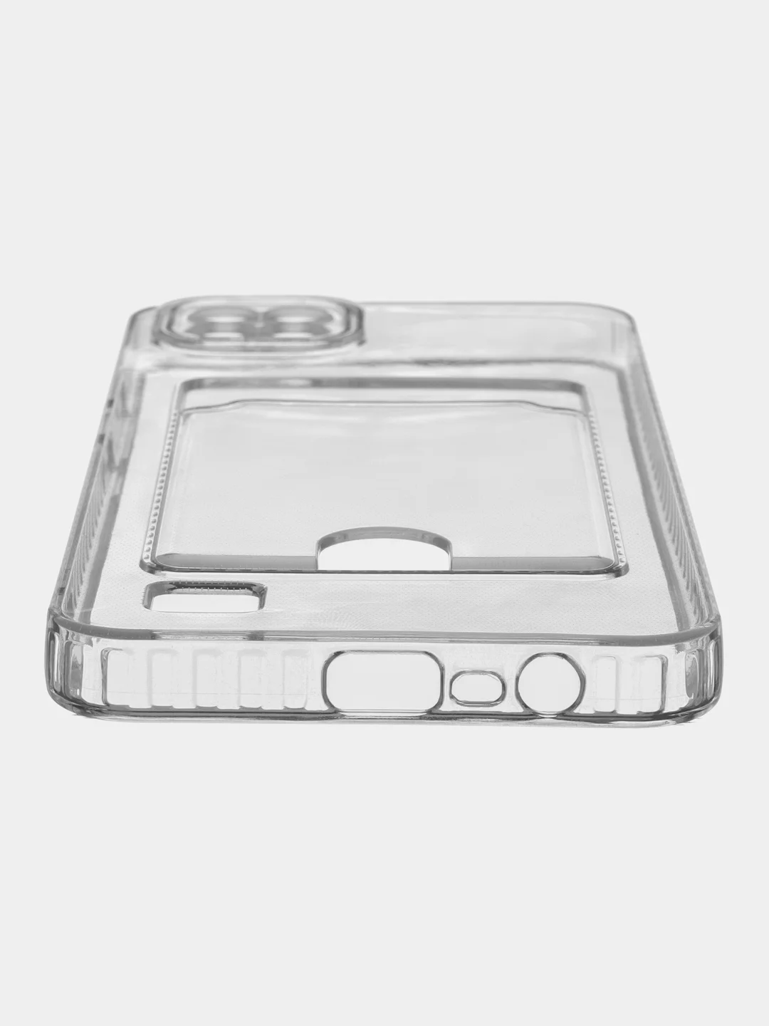 Прозрачный чехол противоударный Realme C11 2021, C20, прозрачный с карманом для карты