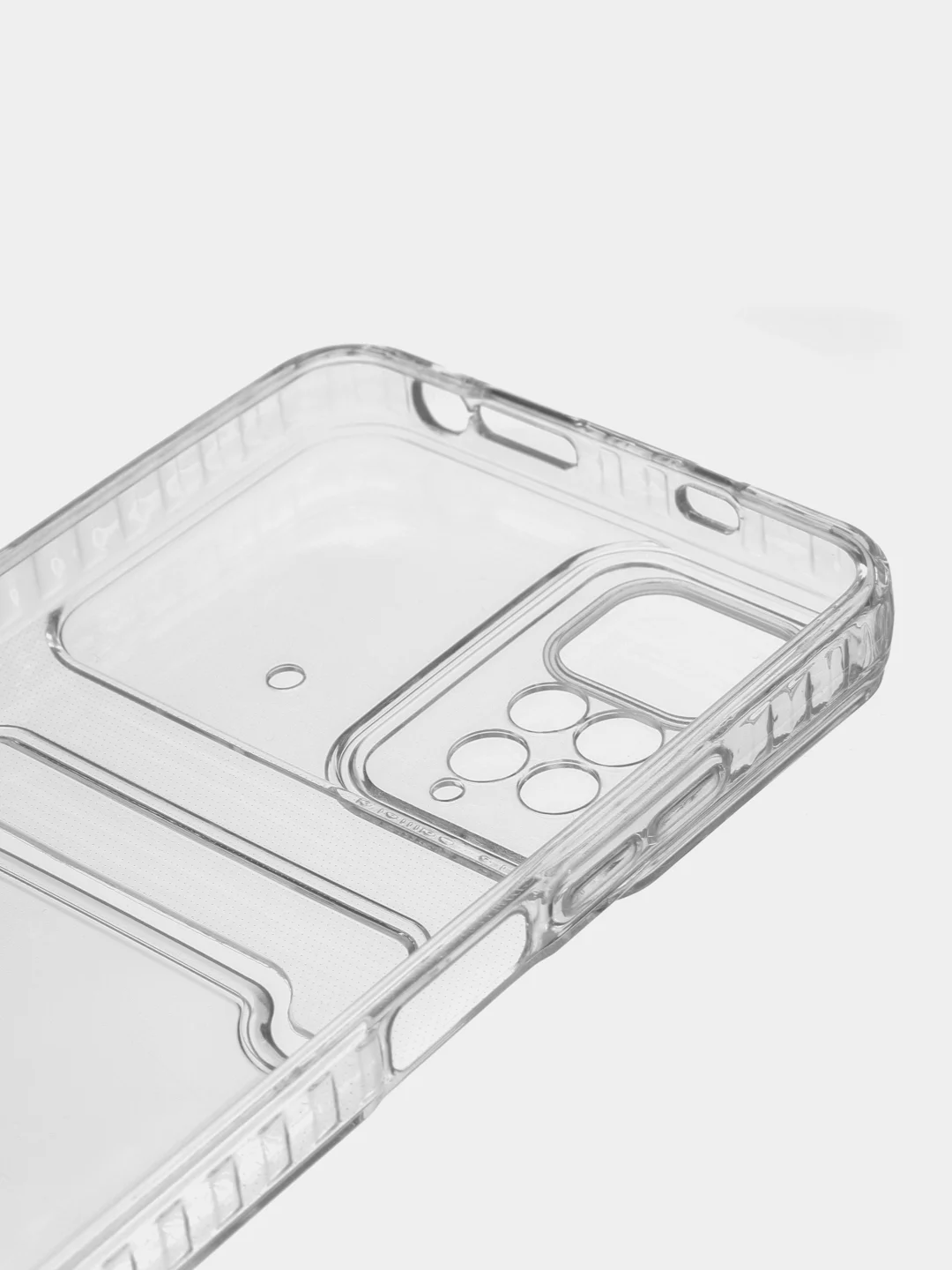 Прозрачный чехол противоударный Xiaomi Poco M4 Pro 4G, Поко М4 Про прозрачный, с карманом для карты