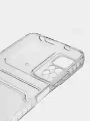 Прозрачный чехол противоударный Xiaomi Poco M4 Pro 4G, Поко М4 Про прозрачный, с карманом для карты
