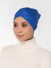 Синий шапочка мусульманская с нахлестом