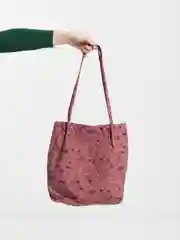 Розовый сумка шоппер женская вельветовая, через плечо