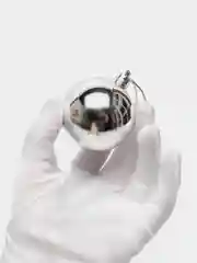 Серебряный набор елочных шаров, 6 см, 6 штук