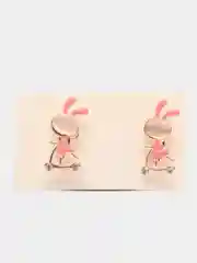 Розовый брошь "Заяц"