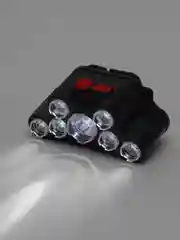 Черный фонарь налобный, сетодиодный, аккумуляторный, 4 режима, 7 LED, зарядка USB