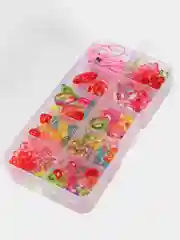 Тёмно-розовый детская косметика для макияжа, 2 в 1, с набором для плетения браслетов