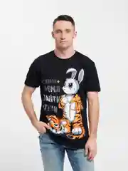 Футболка мужская заяц Кролик светящаяся в темноте