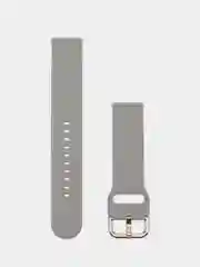 Серебряный силиконовый ремешок универсальный для Xiaomi Amazfit Bip / Samsung / Huawei, 20 мм
