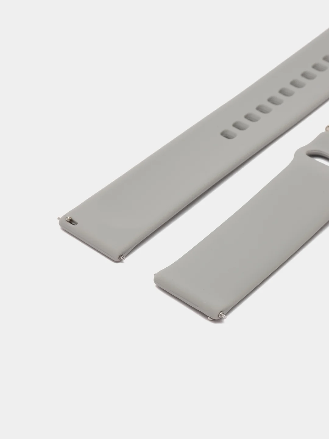 Серебряный силиконовый ремешок универсальный для Xiaomi Amazfit Bip / Samsung / Huawei, 20 мм