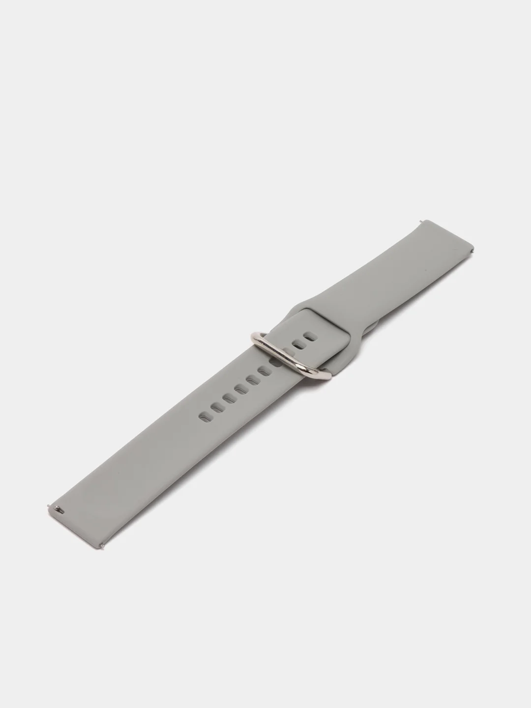 Серебряный силиконовый ремешок универсальный для Xiaomi Amazfit Bip / Samsung / Huawei, 20 мм