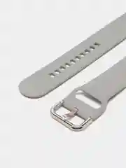 Серебряный силиконовый ремешок универсальный для Xiaomi Amazfit Bip / Samsung / Huawei, 20 мм