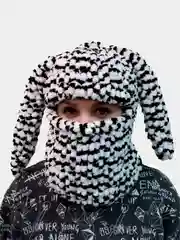 Оранжевый балаклава вязаная, плюшевая