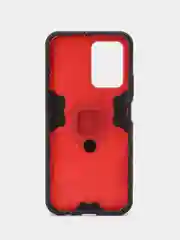 Красный чехол противоударный с кольцом на Realme C33 (Реалми С33)