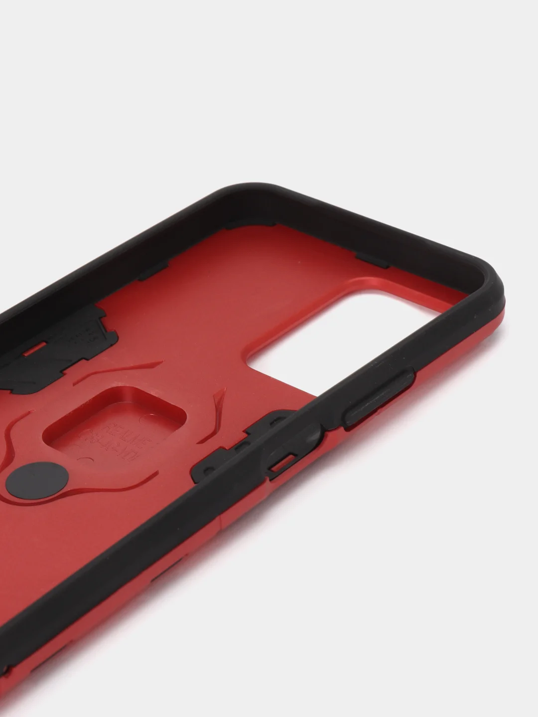 Красный чехол противоударный с кольцом на Realme C33 (Реалми С33)