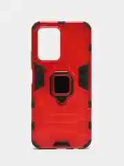 Красный чехол противоударный с кольцом на Realme C33 (Реалми С33)
