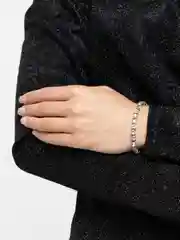 Серебряный браслет женский, со стразами