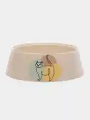 Бежевый меланж миска для кошек и собак мелких пород, пластик, 0,3 л