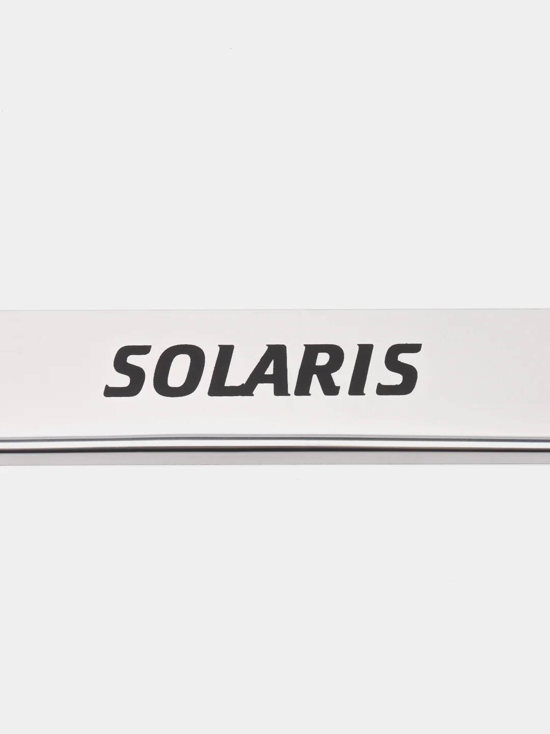 Накладки на пороги нержавейка, хром, черная надпись Hyundai Solaris 2 2017-нг