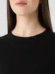 Черный топ с длинным рукавом, в рубчик
