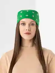 Зеленый бандана с принтом, унисекс