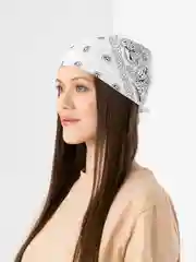 Белый бандана с принтом, унисекс