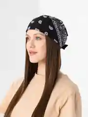 Черный бандана с принтом, унисекс