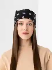 Черный бандана с принтом, унисекс