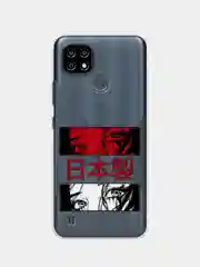 Алый силиконовый чехол на Oppo Realme C21Y/C25Y / Оппо Реалми C21Y/C25Y прозрачный, с рисунком