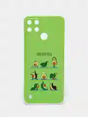 Салатовый силиконовый чехол на Oppo Realme C21Y/C25Y / Оппо Реалми C21Y/C25Y прозрачный, с рисунком
