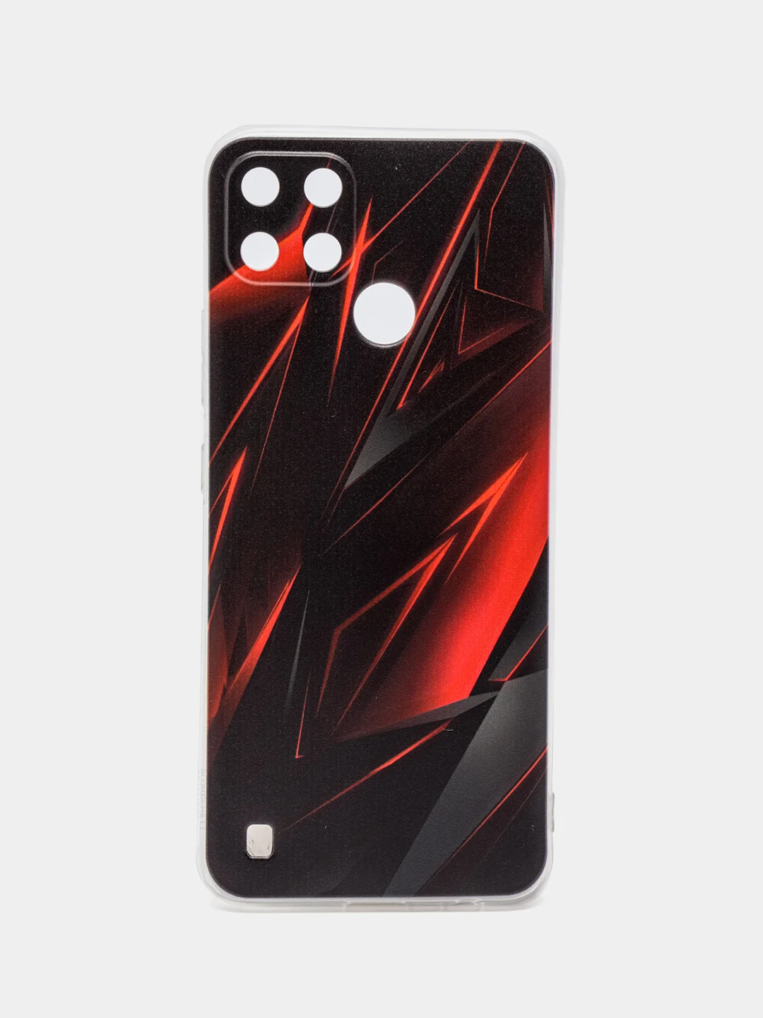 Красный силиконовый чехол на Oppo Realme C21Y/C25Y / Оппо Реалми C21Y/C25Y прозрачный, с рисунком
