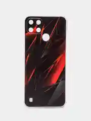 Красный силиконовый чехол на Oppo Realme C21Y/C25Y / Оппо Реалми C21Y/C25Y прозрачный, с рисунком