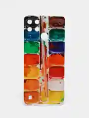 Бордовый силиконовый чехол на Oppo Realme C21Y/C25Y / Оппо Реалми C21Y/C25Y прозрачный, с рисунком