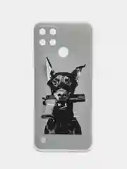 Серый силиконовый чехол на Oppo Realme C21Y/C25Y / Оппо Реалми C21Y/C25Y прозрачный, с рисунком