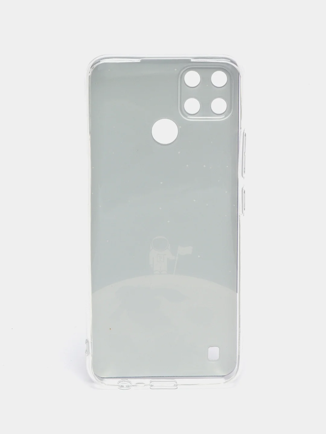 Серебряный силиконовый чехол на Oppo Realme C21Y/C25Y / Оппо Реалми C21Y/C25Y прозрачный, с рисунком