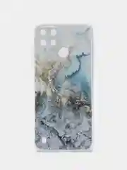 Голубой силиконовый чехол на Oppo Realme C21Y/C25Y / Оппо Реалми C21Y/C25Y прозрачный, с рисунком