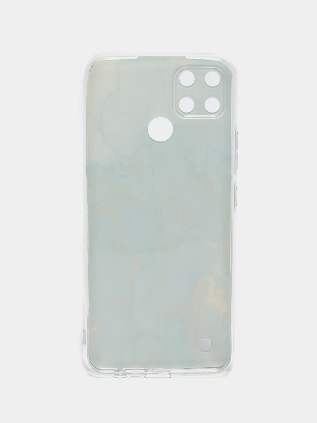 Светло-синий силиконовый чехол на Oppo Realme C21Y/C25Y / Оппо Реалми C21Y/C25Y прозрачный, с рисунком