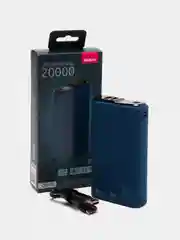 Синий внешний аккумулятор Olmio QS-20, 20000 mAh, с быстрой зарядкой