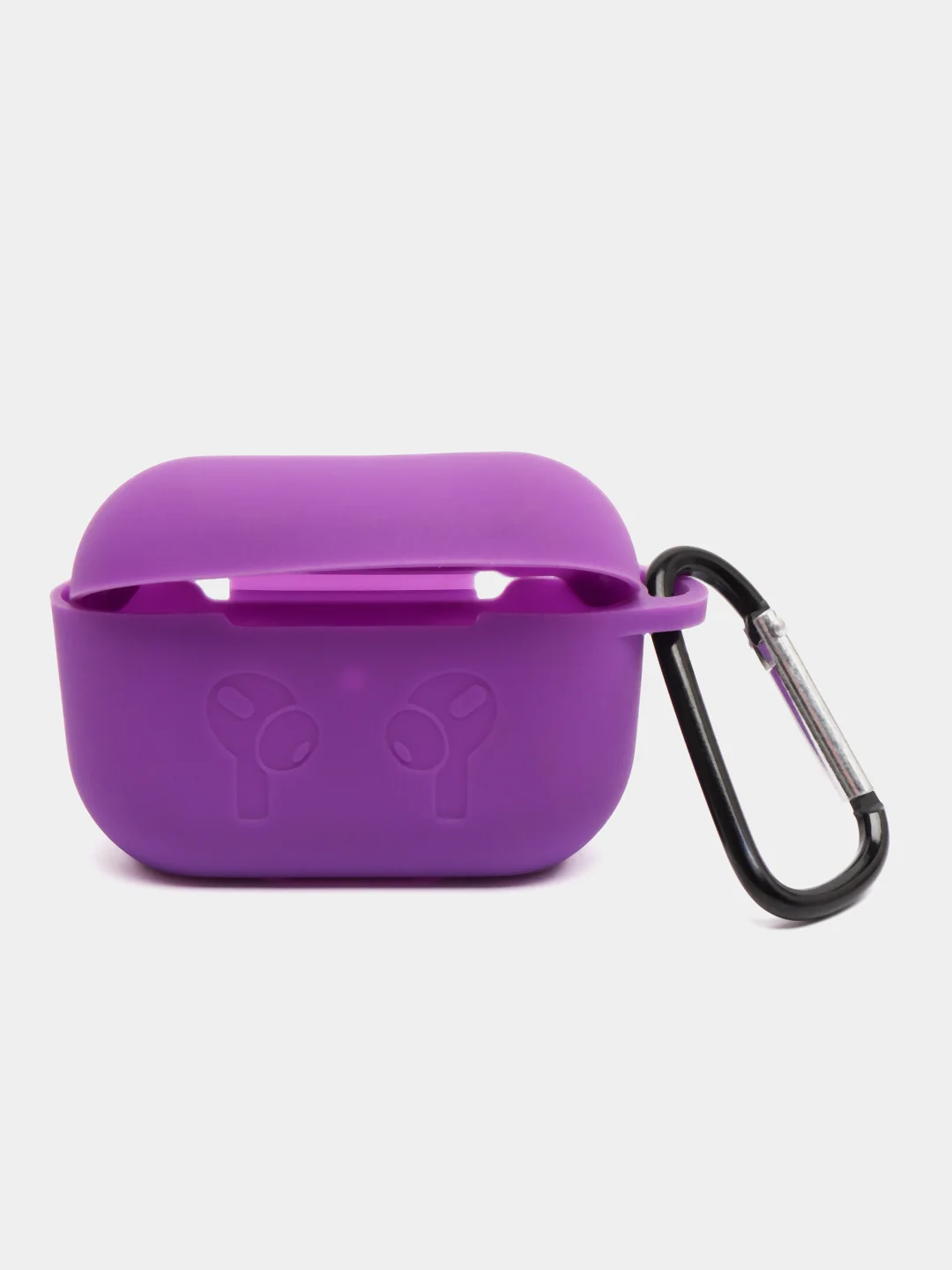 Фиолетовый силиконовый чехол для наушников AirPods Pro с карабином